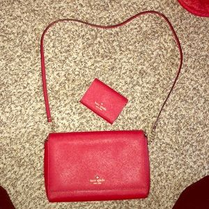 Kate Spade ♠️ Red CrossBody & Wallet